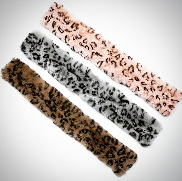 faux fur leopard scarves