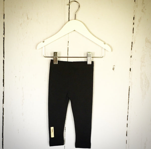 Black Basic Cotton Leggings