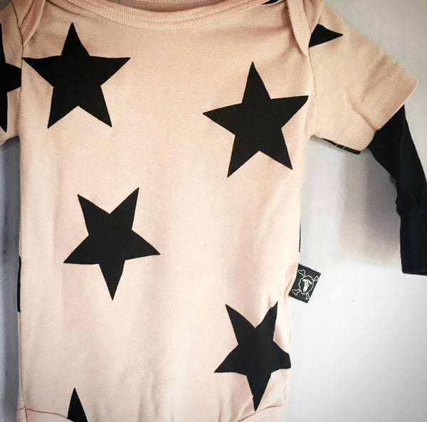Pink Star Onesie - Double Sleeve