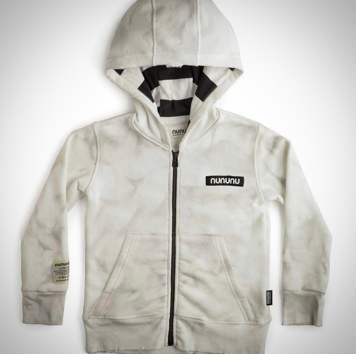 【XU DOG】dirty washing zip up hoodie ホワイト 受注制【Never mind the XU】dirty washing zip up hoodie