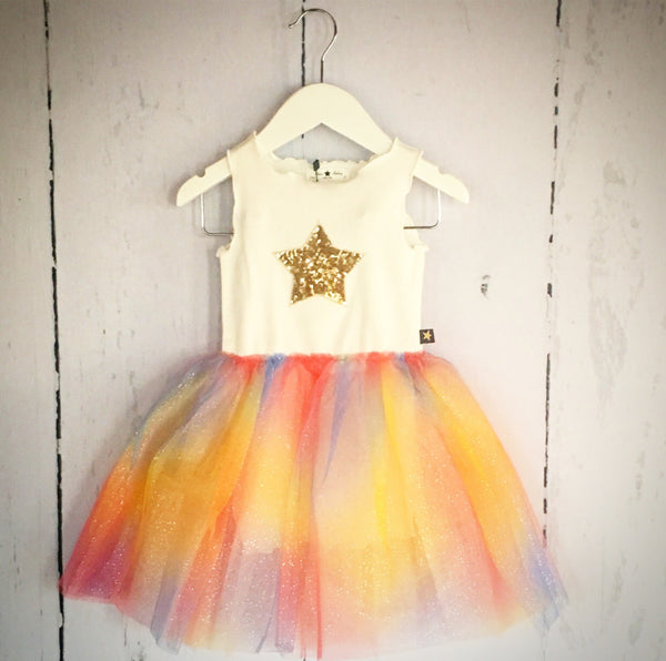 Sparkle Star Rainbow Tutu Dress - (One Size Left, 2y)